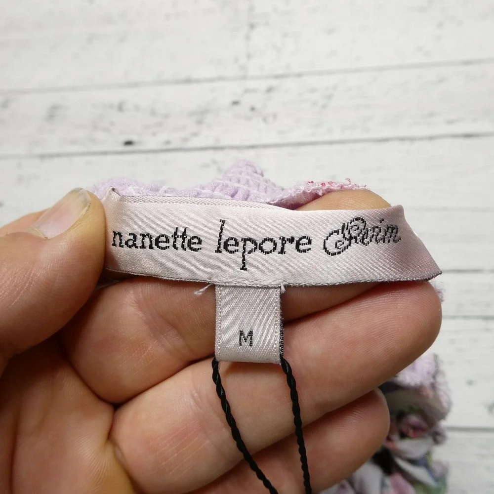 Nanette Lepore Swim Dress Womens M Purple Victorian Floral Hi-Low Ladylike‎ NWT
